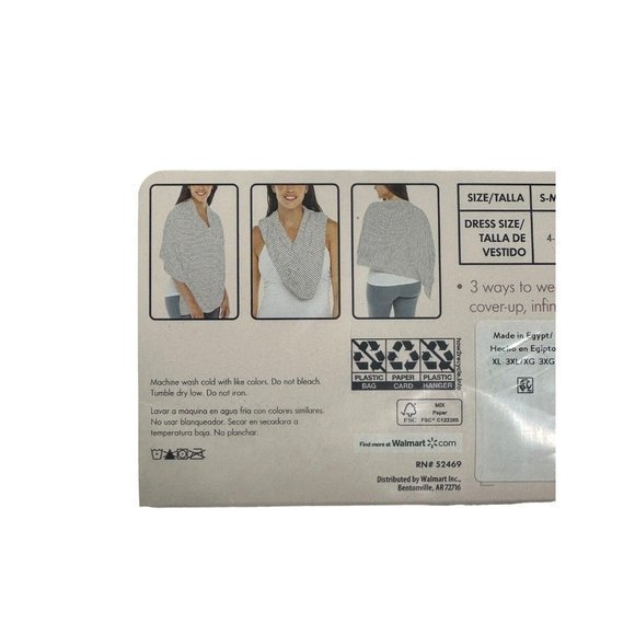 Secret Treasures Nursing Cover‎ Up NWT XL - 3XL gray white stripes size 16-22 - Picture 5 of 6